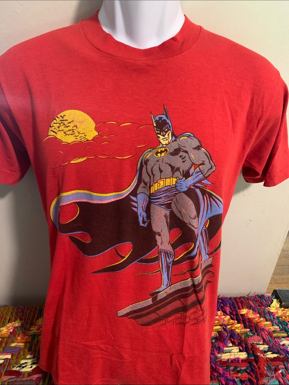 Vintage 1989 Screen Stars Red Batman Graphic Tee Single Stitch